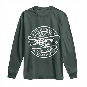 Purple Up For Military Kids Long Sleeve Shirt Military Children Month TS10 Dark Forest Green Print Your Wear