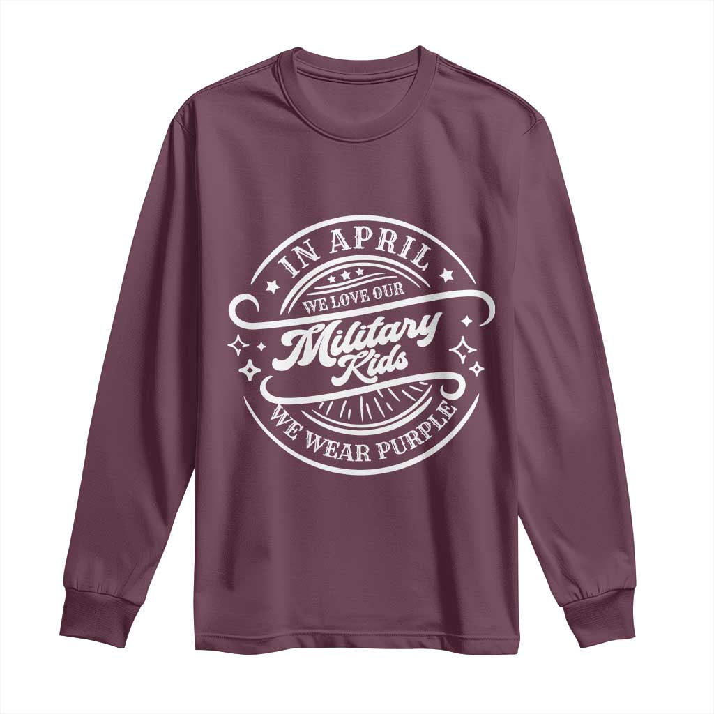 Purple Up For Military Kids Long Sleeve Shirt Military Children Month TS10 Maroon Print Your Wear