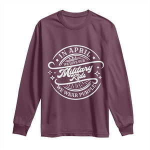 Purple Up For Military Kids Long Sleeve Shirt Military Children Month TS10 Maroon Print Your Wear