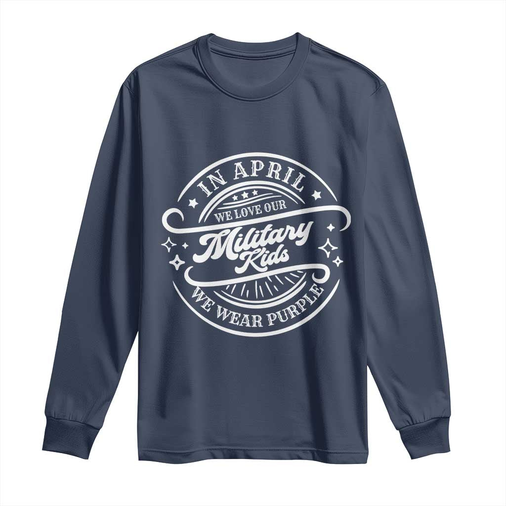 Purple Up For Military Kids Long Sleeve Shirt Military Children Month TS10 Navy Print Your Wear