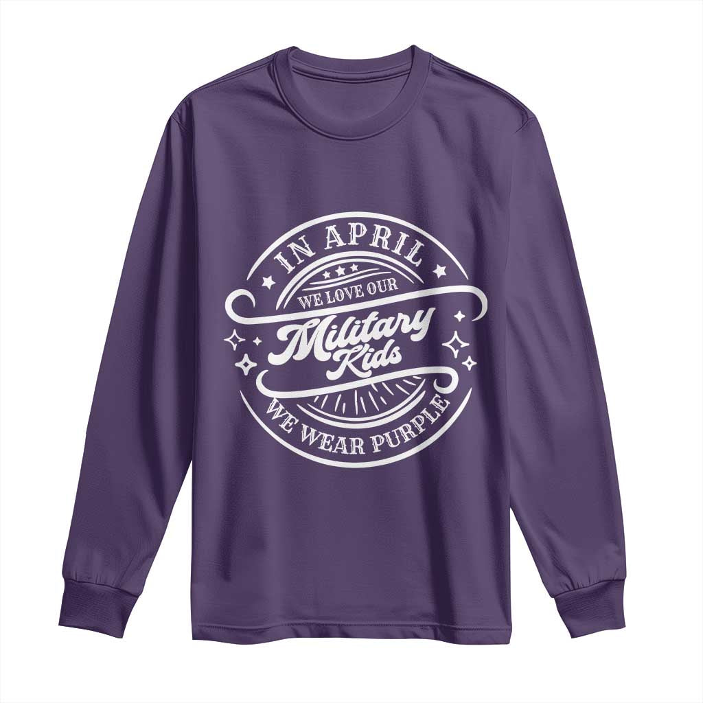 Purple Up For Military Kids Long Sleeve Shirt Military Children Month TS10 Purple Print Your Wear