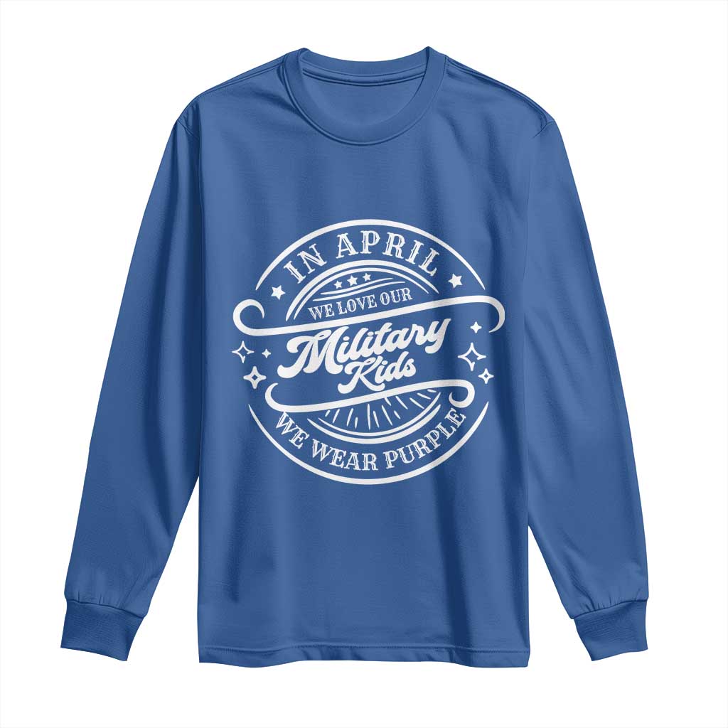 Purple Up For Military Kids Long Sleeve Shirt Military Children Month TS10 Royal Blue Print Your Wear