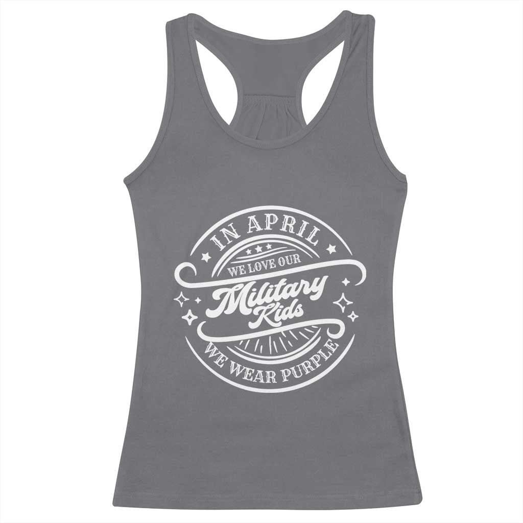 Purple Up For Military Kids Racerback Tank Top Military Children Month TS10 Charcoal Print Your Wear