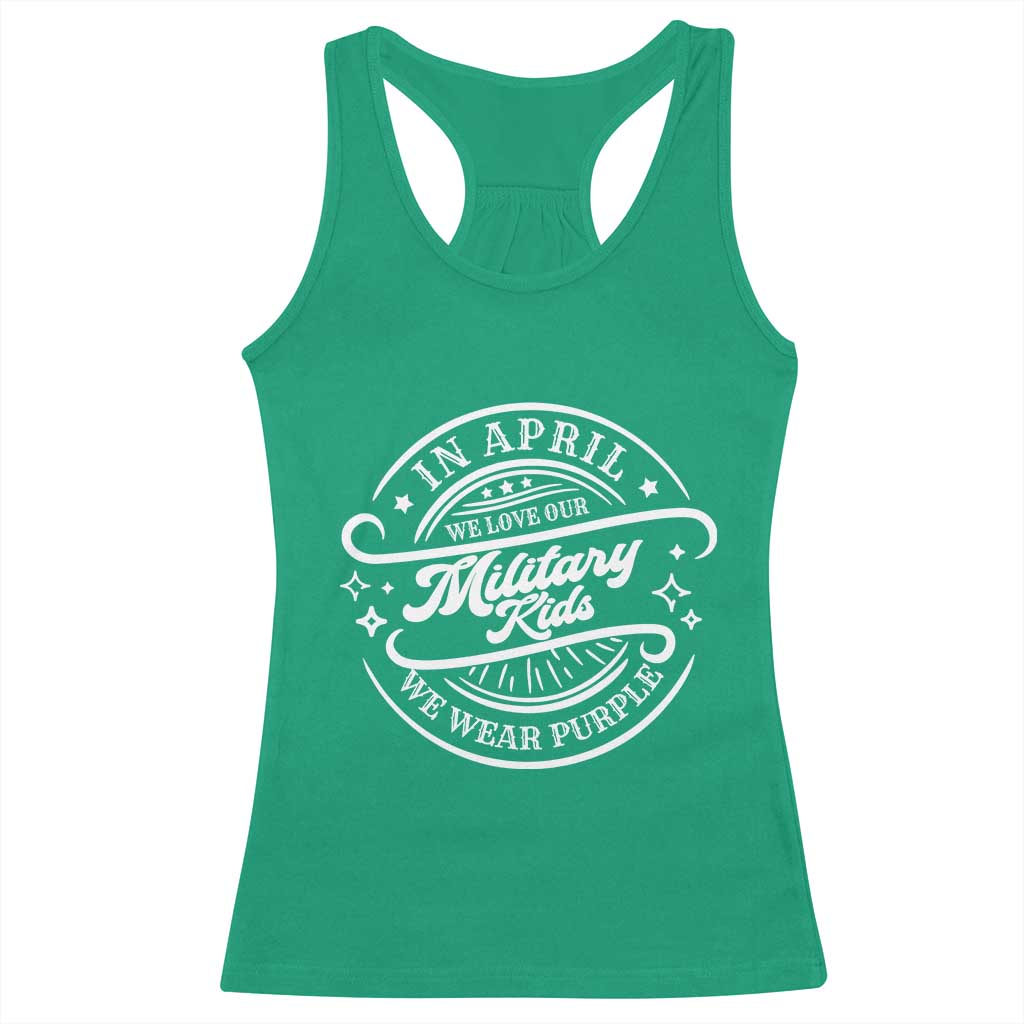 Purple Up For Military Kids Racerback Tank Top Military Children Month TS10 Irish Green Print Your Wear
