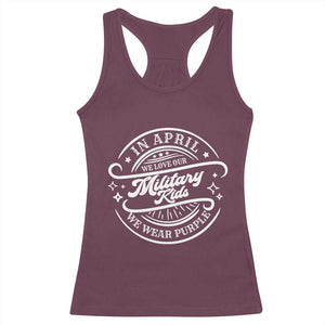 Purple Up For Military Kids Racerback Tank Top Military Children Month TS10 Maroon Print Your Wear