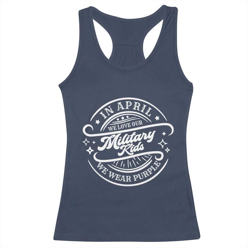 Purple Up For Military Kids Racerback Tank Top Military Children Month TS10 Navy Print Your Wear