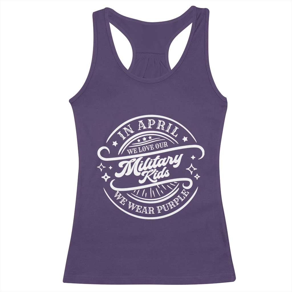 Purple Up For Military Kids Racerback Tank Top Military Children Month TS10 Purple Print Your Wear