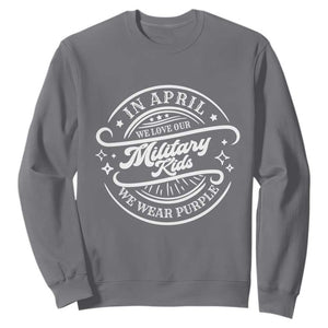 Purple Up For Military Kids Sweatshirt Military Children Month TS10 Charcoal Print Your Wear