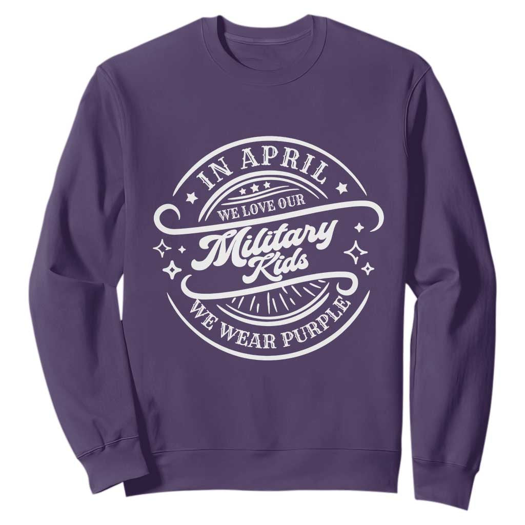 Purple Up For Military Kids Sweatshirt Military Children Month TS10 Purple Print Your Wear
