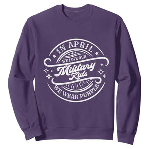 Purple Up For Military Kids Sweatshirt Military Children Month TS10 Purple Print Your Wear