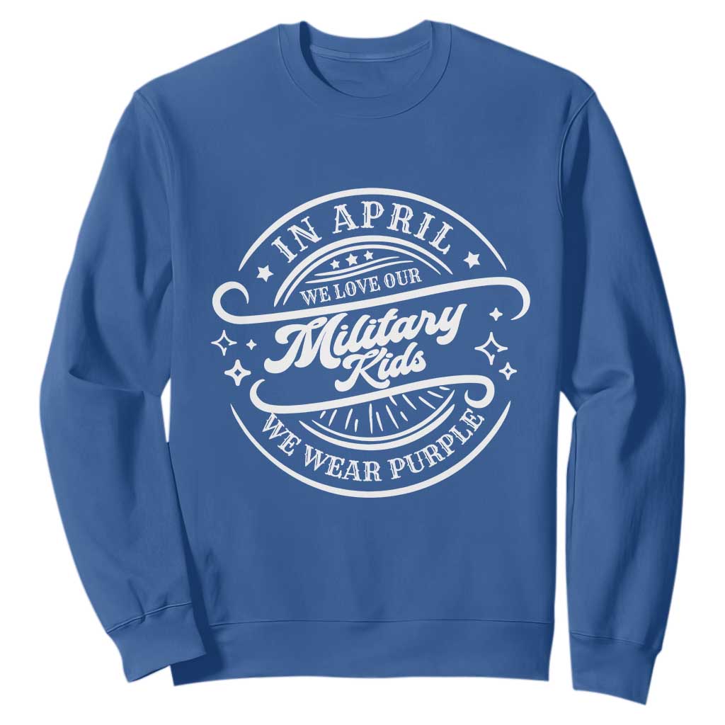 Purple Up For Military Kids Sweatshirt Military Children Month TS10 Royal Blue Print Your Wear
