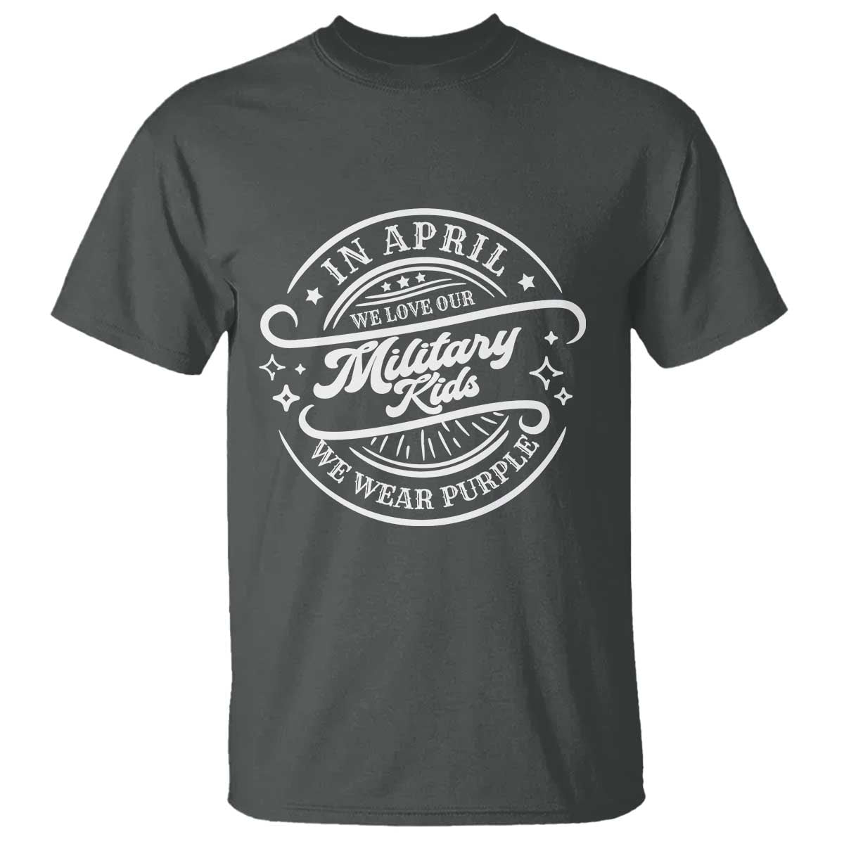Purple Up For Military Kids T Shirt Military Children Month TS10 Dark Heather Print Your Wear