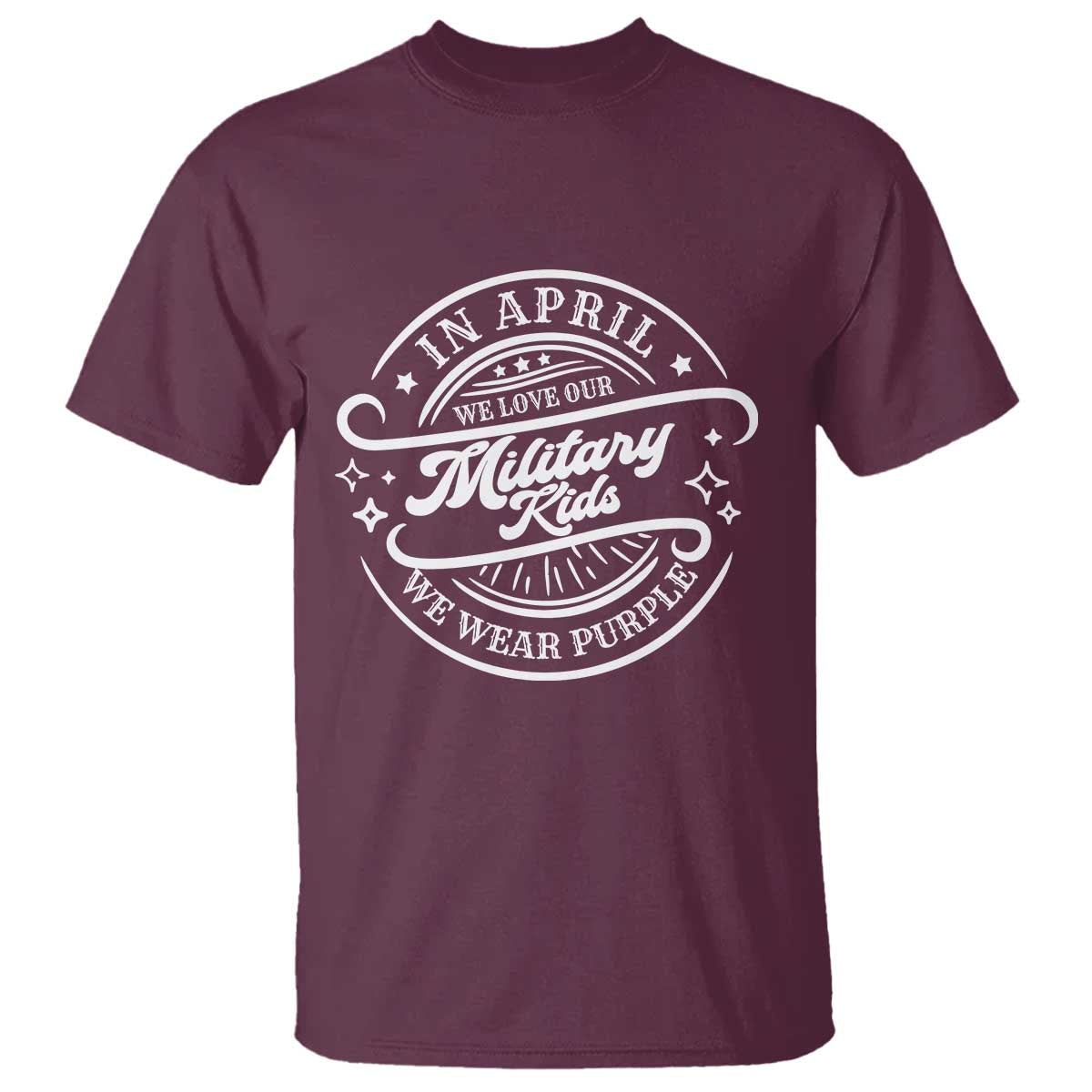 Purple Up For Military Kids T Shirt Military Children Month TS10 Maroon Print Your Wear