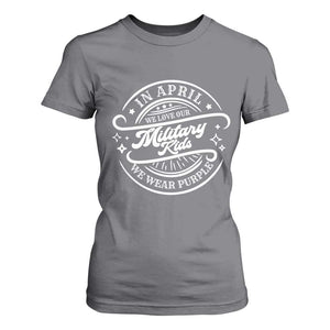 Purple Up For Military Kids T Shirt For Women Military Children Month TS10 Charcoal Print Your Wear