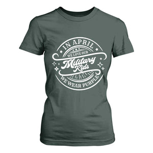Purple Up For Military Kids T Shirt For Women Military Children Month TS10 Dark Forest Green Print Your Wear