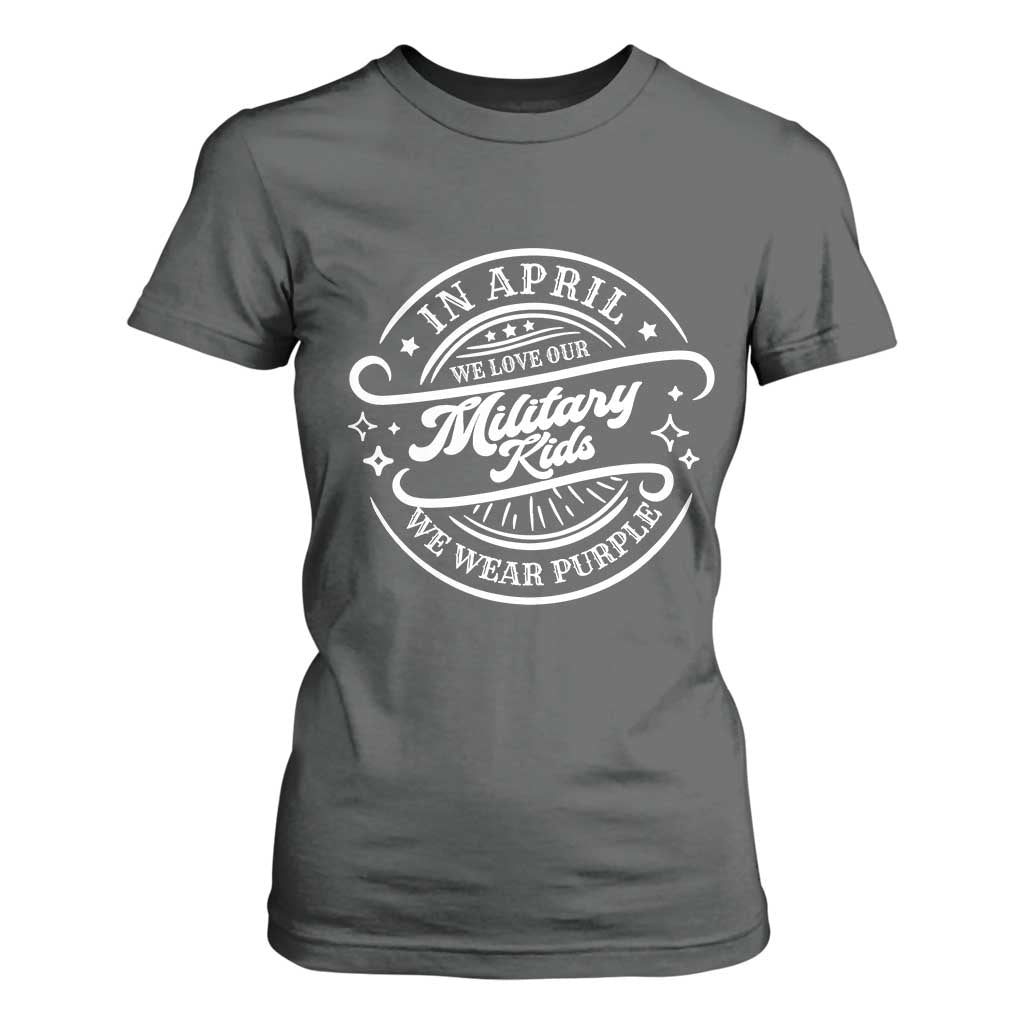 Purple Up For Military Kids T Shirt For Women Military Children Month TS10 Dark Heather Print Your Wear