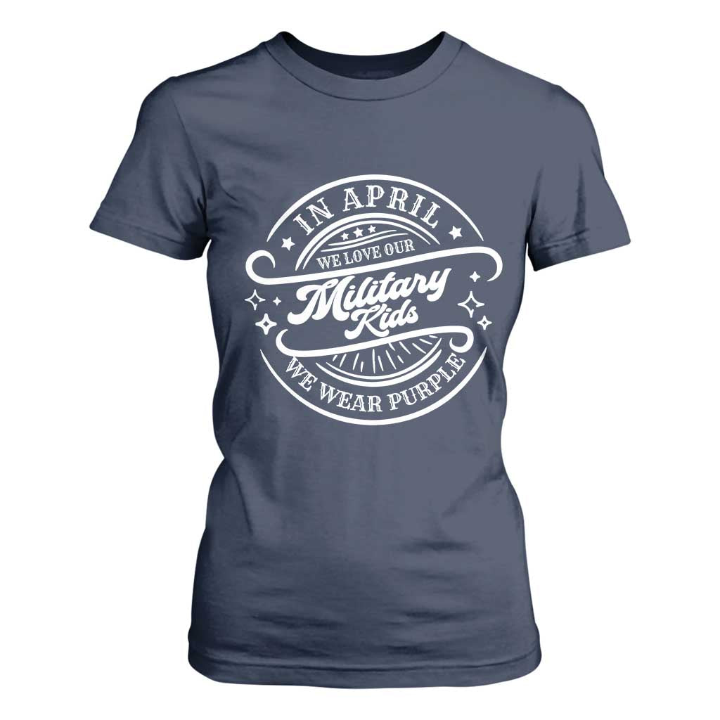 Purple Up For Military Kids T Shirt For Women Military Children Month TS10 Navy Print Your Wear