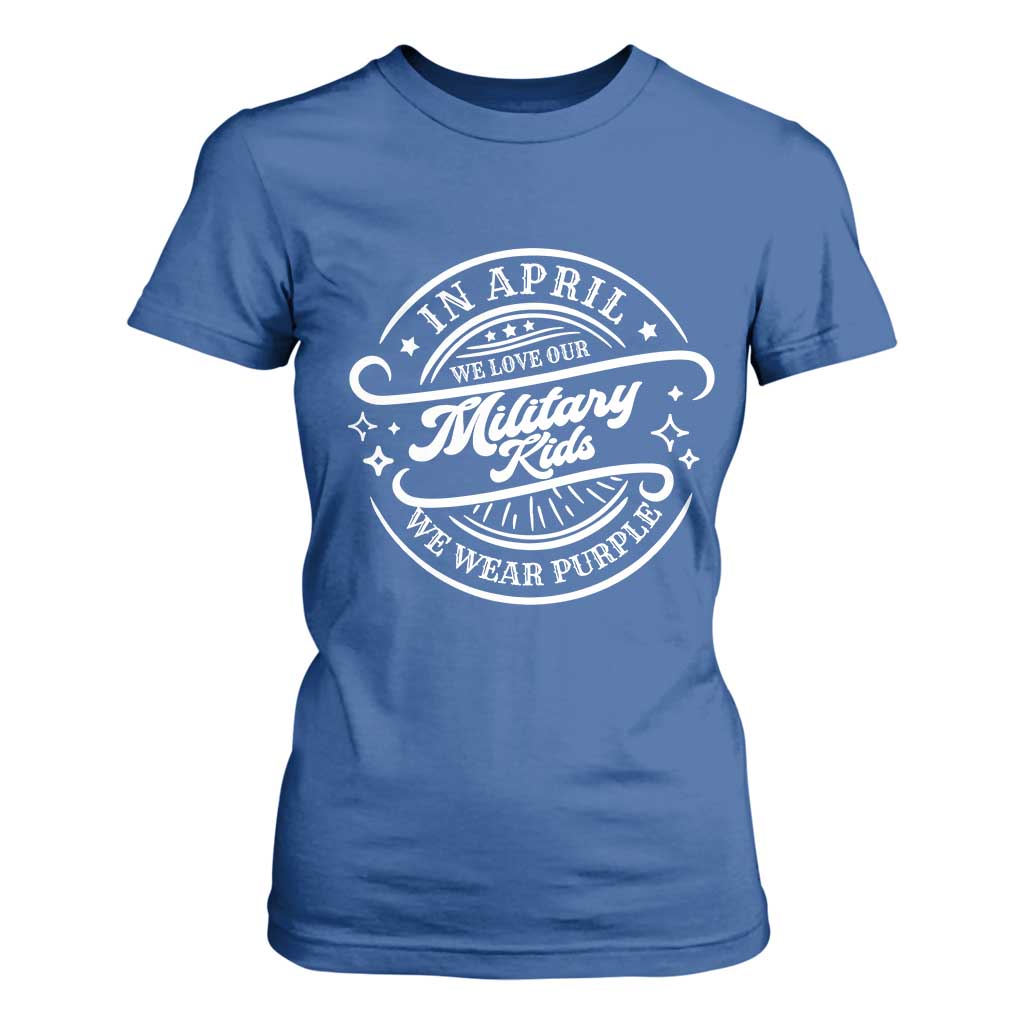 Purple Up For Military Kids T Shirt For Women Military Children Month TS10 Royal Blue Print Your Wear
