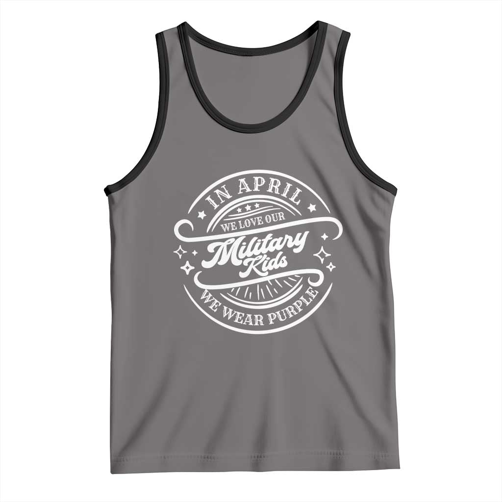 Purple Up For Military Kids Tank Top Military Children Month TS10 Deep Heather Black Print Your Wear