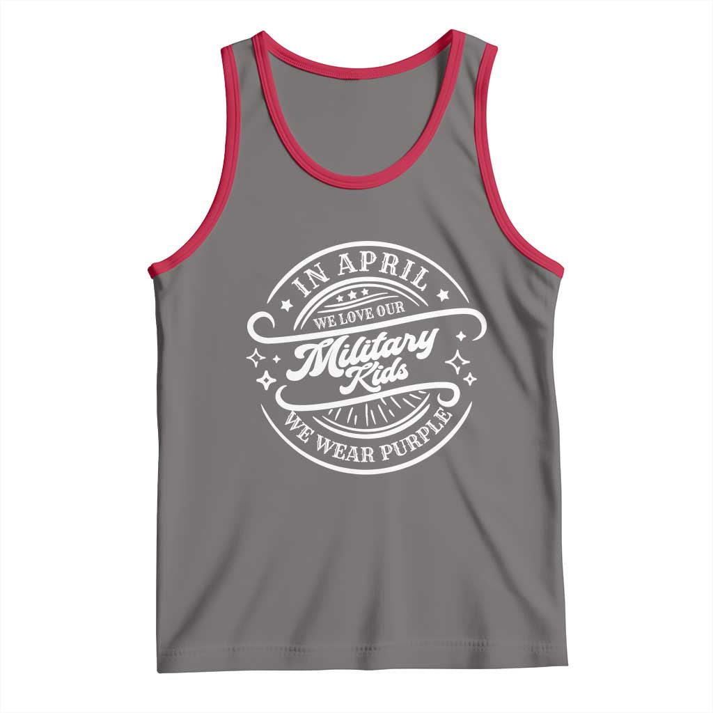 Purple Up For Military Kids Tank Top Military Children Month TS10 Deep Heather Red Print Your Wear