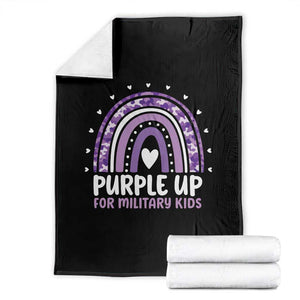 Purple Up For Military Kids Throw Blanket Month Of Military Child Army Rainbow TS10 Black Print Your Wear