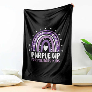 Purple Up For Military Kids Throw Blanket Month Of Military Child Army Rainbow TS10 Print Your Wear