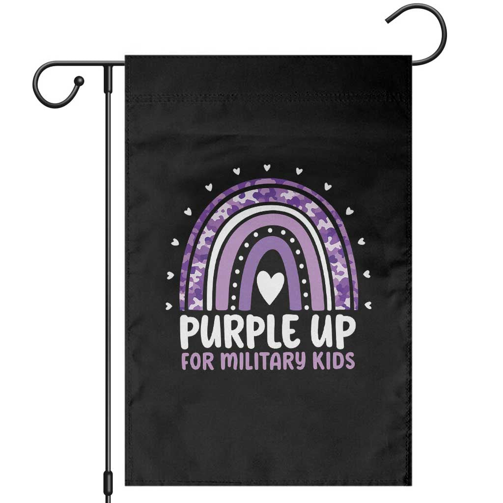 Purple Up For Military Kids Garden Flag Month Of Military Child Army Rainbow TS10 Black Print Your Wear