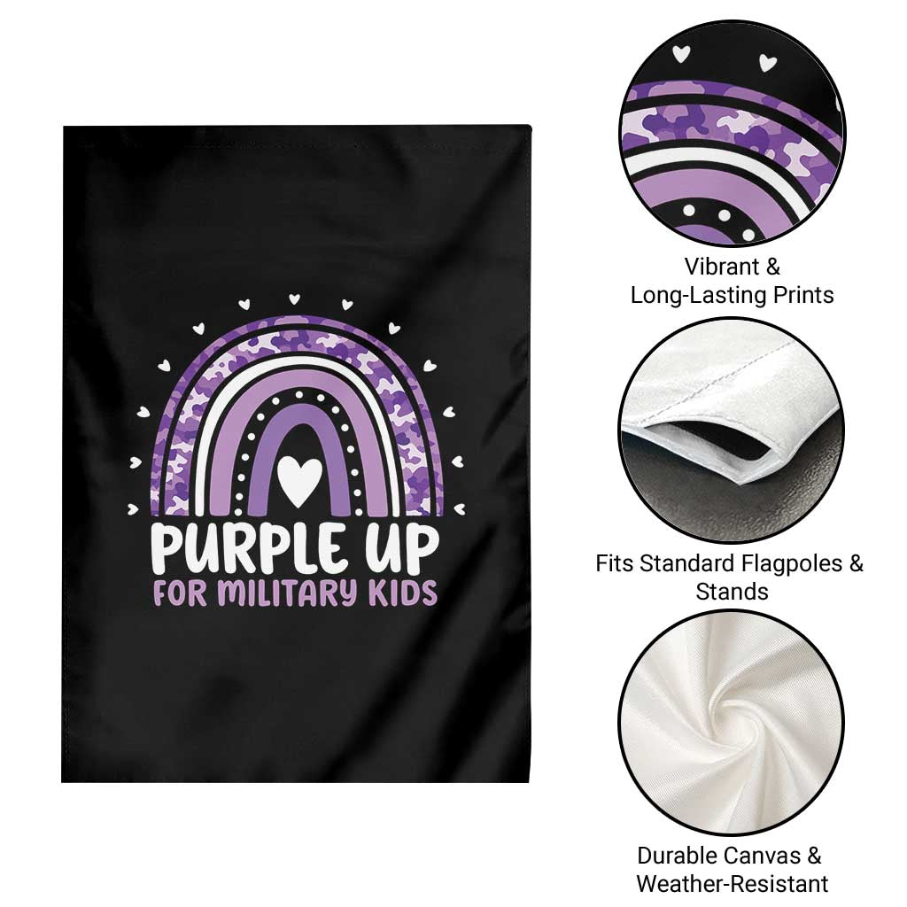 Purple Up For Military Kids Garden Flag Month Of Military Child Army Rainbow TS10 Print Your Wear