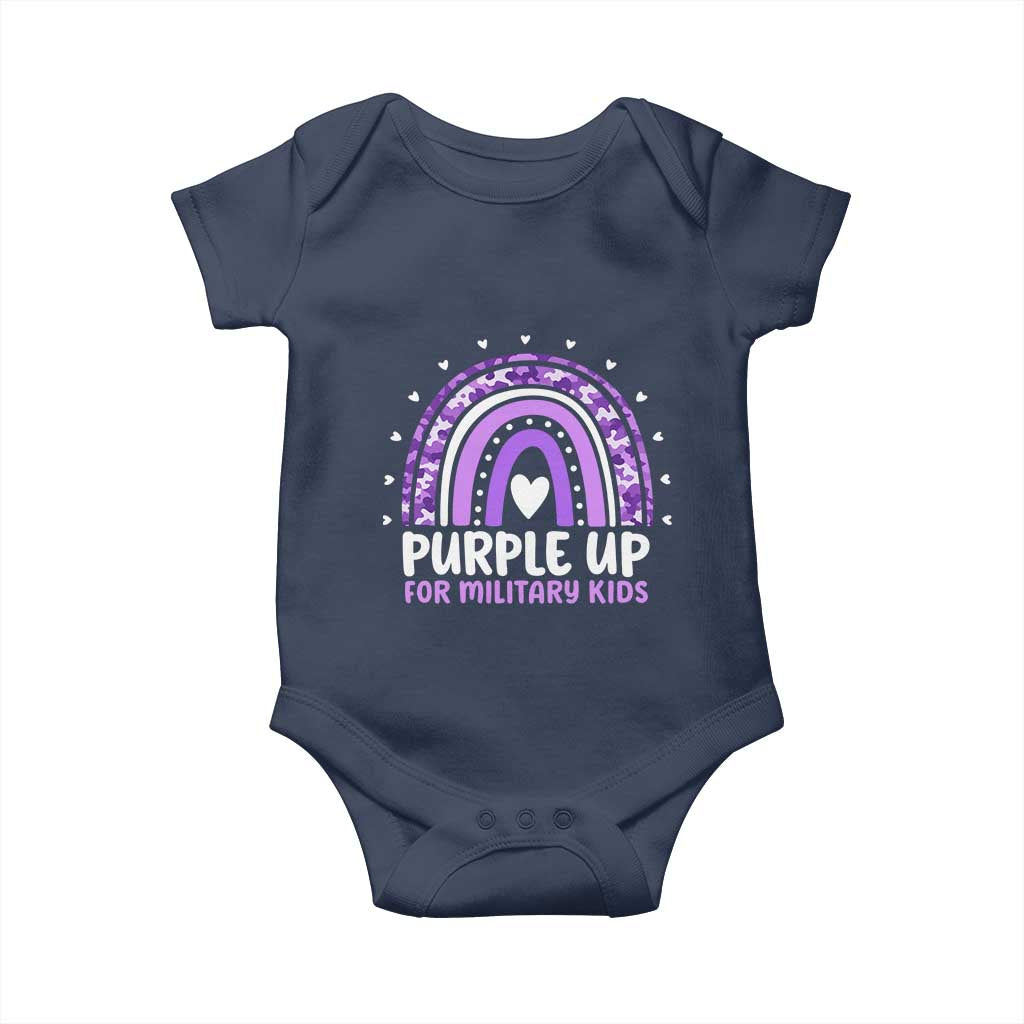 Purple Up For Military Kids Baby Onesie Month Of Military Child Army Rainbow TS10 Navy Print Your Wear