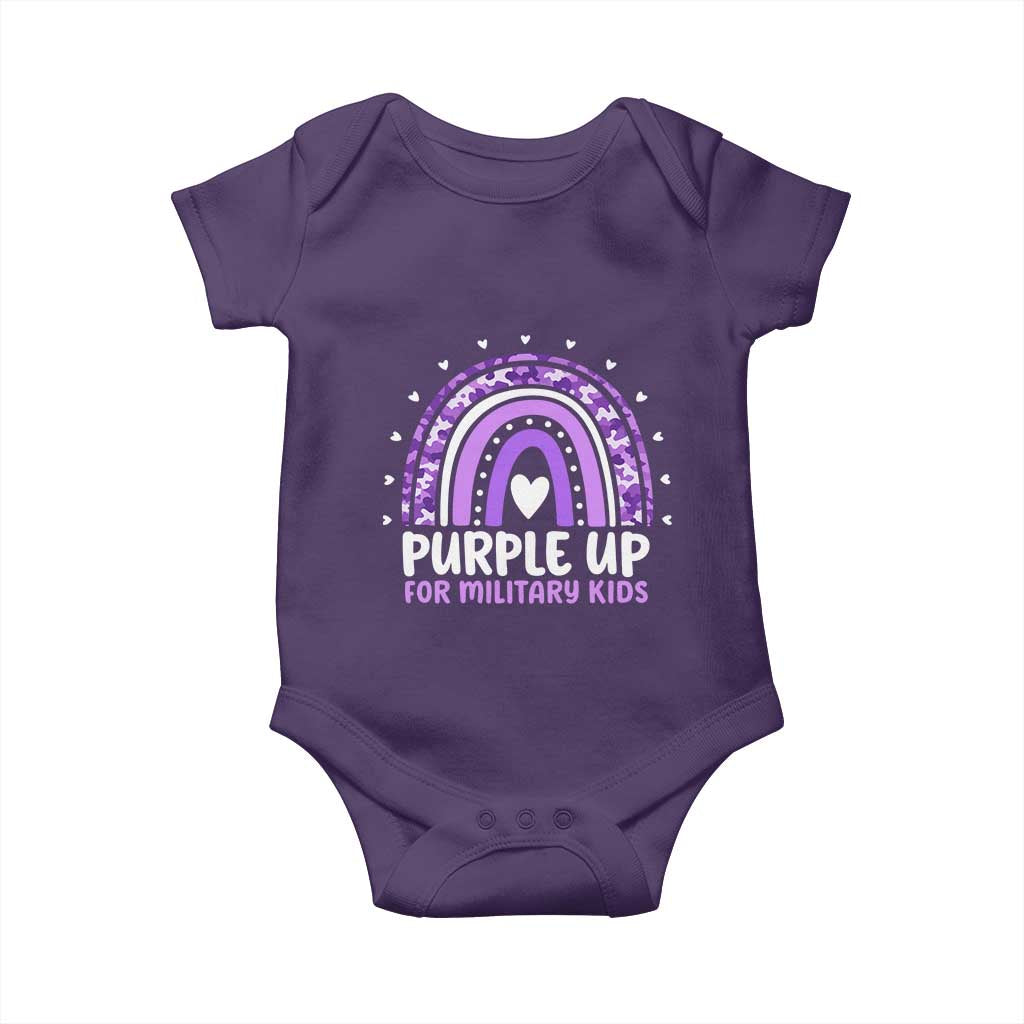 Purple Up For Military Kids Baby Onesie Month Of Military Child Army Rainbow TS10 Purple Print Your Wear