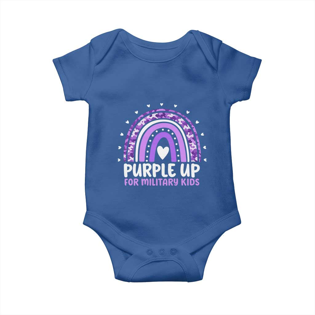 Purple Up For Military Kids Baby Onesie Month Of Military Child Army Rainbow TS10 Royal Blue Print Your Wear