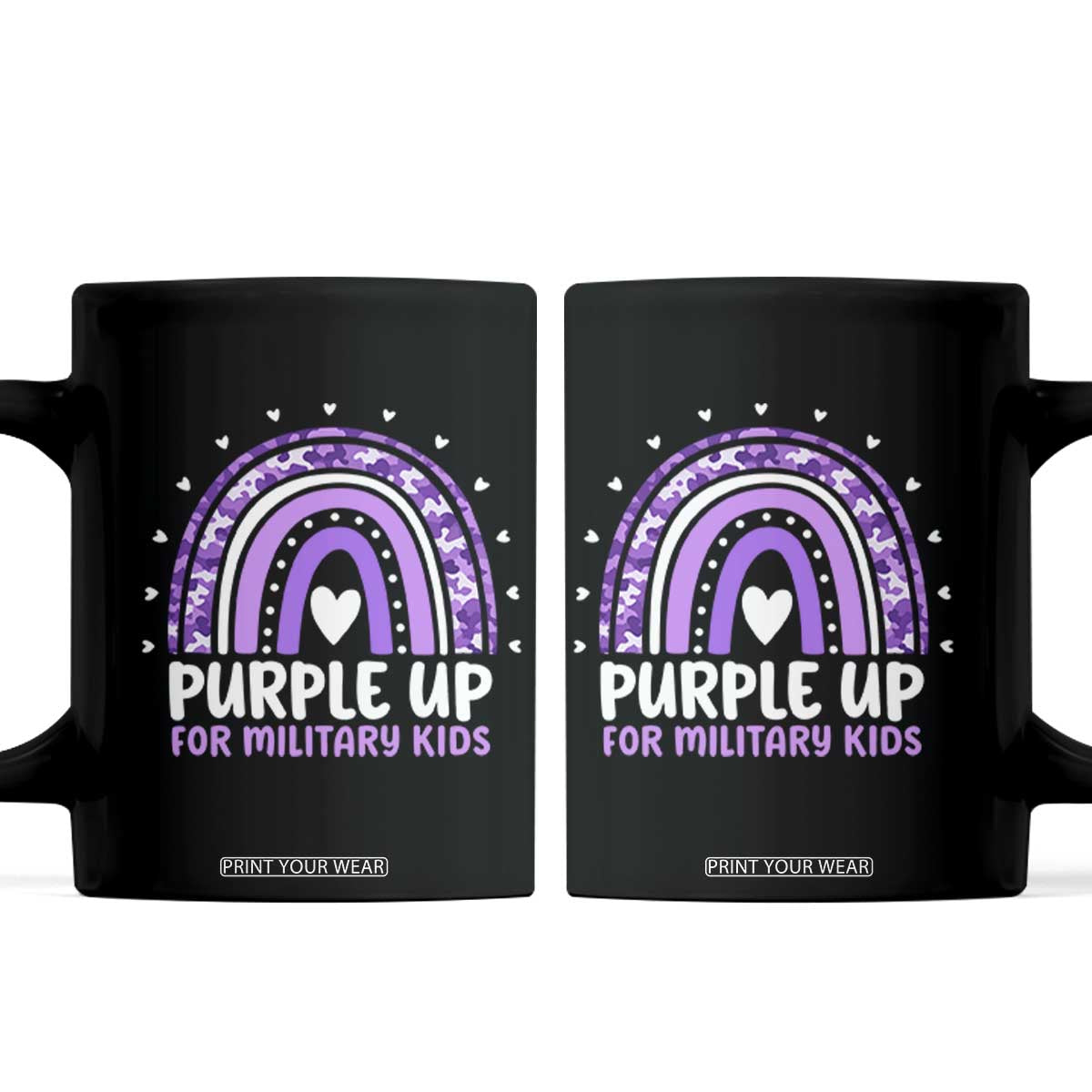 Purple Up For Military Kids Coffee Mug Month Of Military Child Army Rainbow TS10 Black Print Your Wear