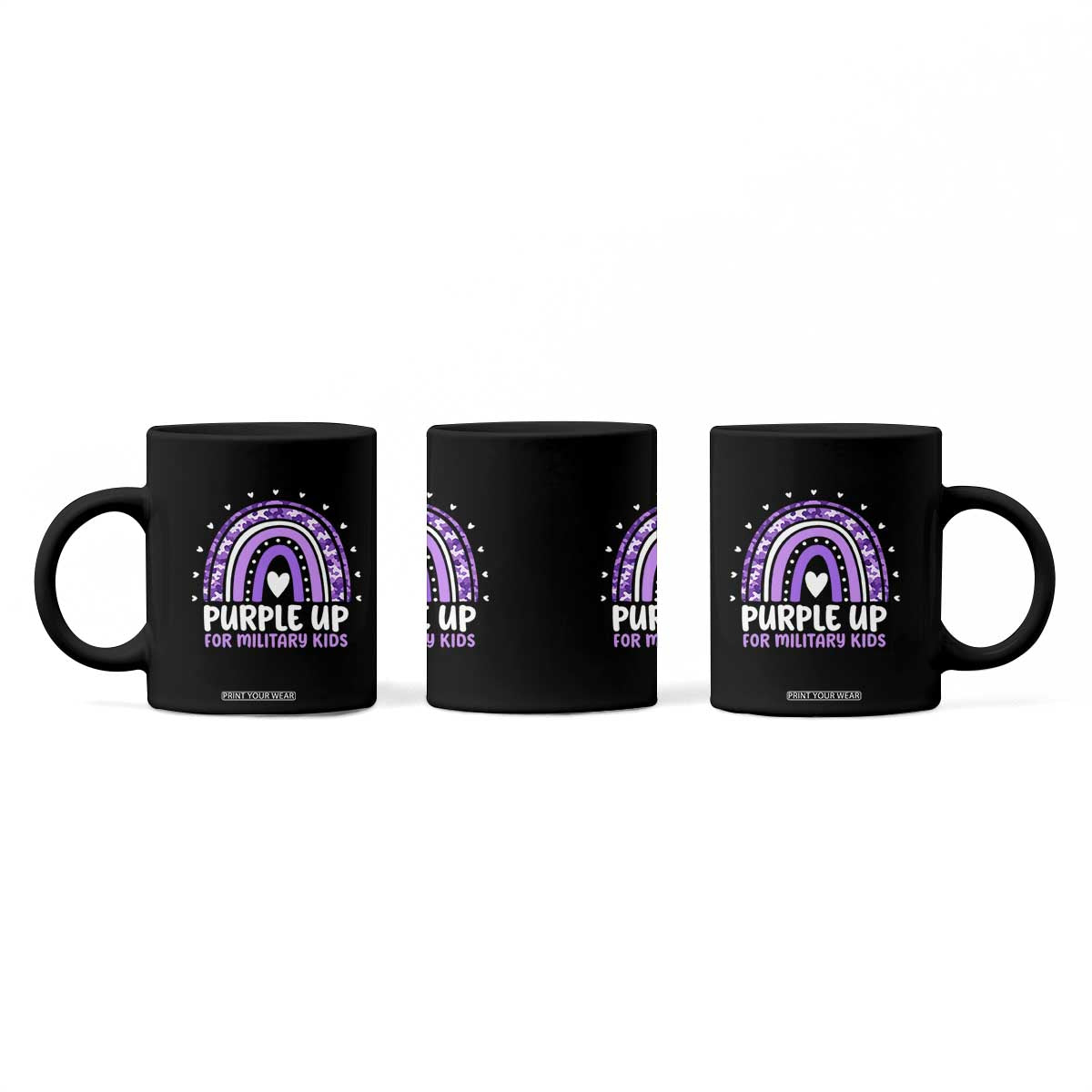 Purple Up For Military Kids Coffee Mug Month Of Military Child Army Rainbow TS10 Print Your Wear