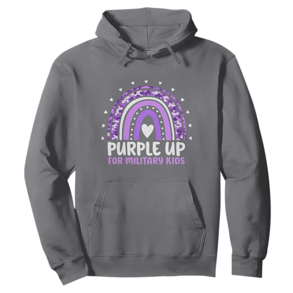 Purple Up For Military Kids Hoodie Month Of Military Child Army Rainbow TS10 Charcoal Print Your Wear