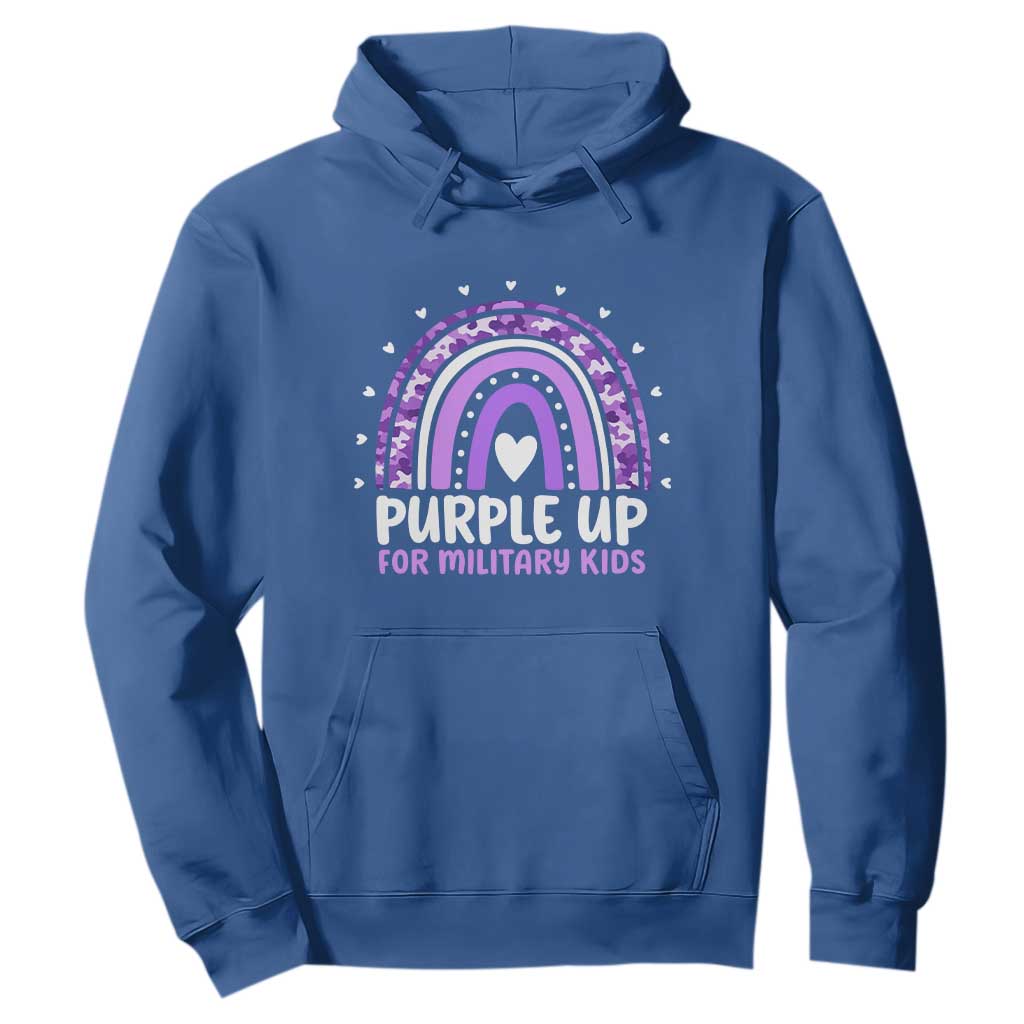 Purple Up For Military Kids Hoodie Month Of Military Child Army Rainbow TS10 Royal Blue Print Your Wear