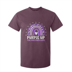 Purple Up For Military Kids T Shirt For Kid Month Of Military Child Army Rainbow TS10 Maroon Print Your Wear
