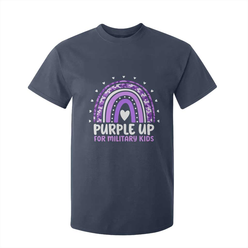 Purple Up For Military Kids T Shirt For Kid Month Of Military Child Army Rainbow TS10 Navy Print Your Wear