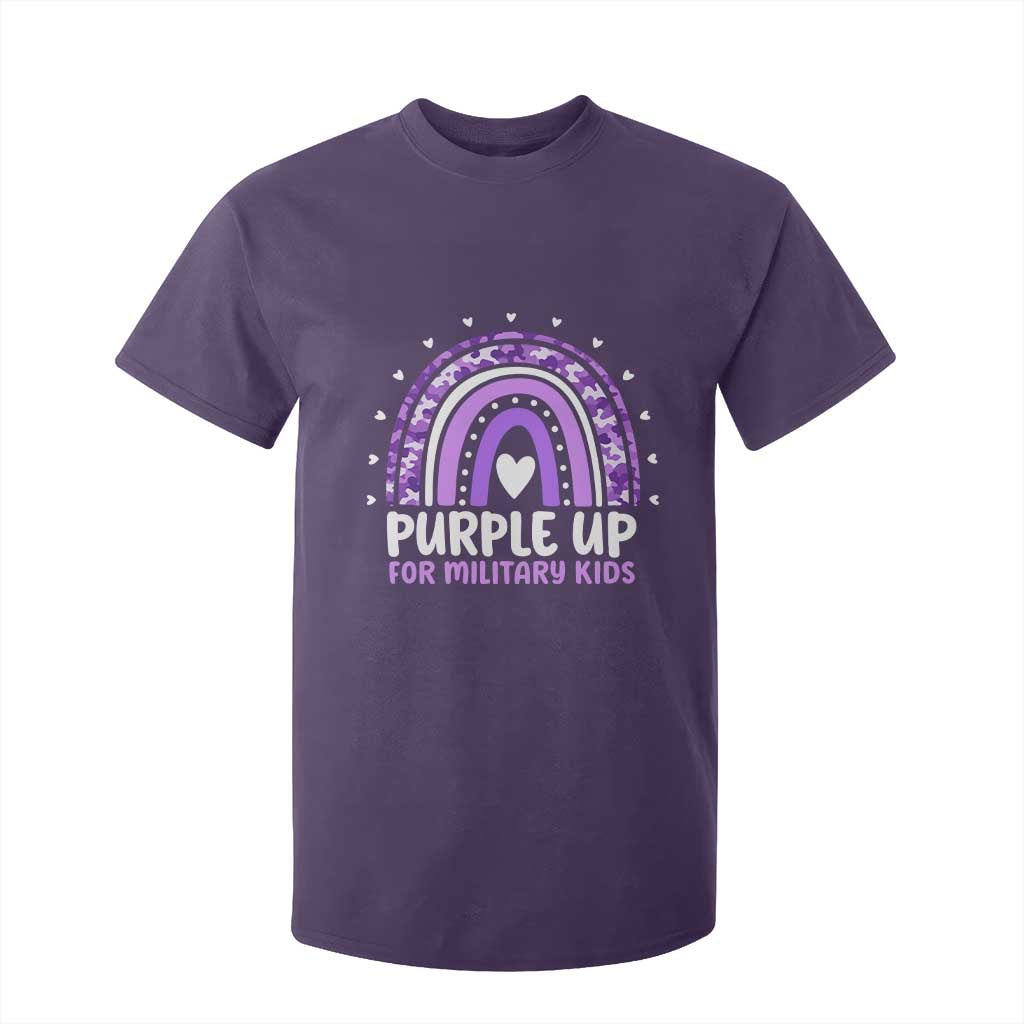 Purple Up For Military Kids T Shirt For Kid Month Of Military Child Army Rainbow TS10 Purple Print Your Wear