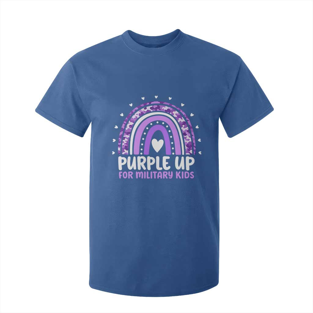 Purple Up For Military Kids T Shirt For Kid Month Of Military Child Army Rainbow TS10 Royal Blue Print Your Wear