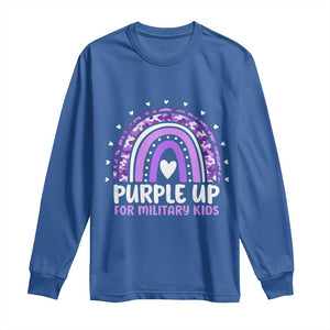 Purple Up For Military Kids Long Sleeve Shirt Month Of Military Child Army Rainbow TS10 Royal Blue Print Your Wear