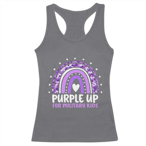 Purple Up For Military Kids Racerback Tank Top Month Of Military Child Army Rainbow TS10 Charcoal Print Your Wear