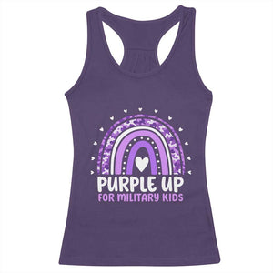 Purple Up For Military Kids Racerback Tank Top Month Of Military Child Army Rainbow TS10 Purple Print Your Wear