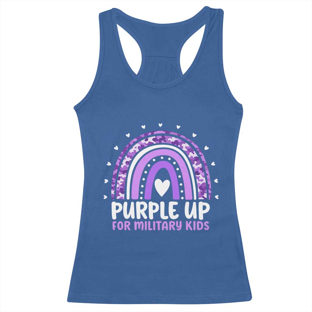 Purple Up For Military Kids Racerback Tank Top Month Of Military Child Army Rainbow TS10 Royal Blue Print Your Wear