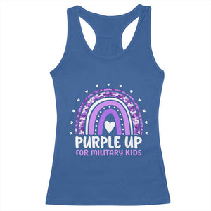 Purple Up For Military Kids Racerback Tank Top Month Of Military Child Army Rainbow TS10 Royal Blue Print Your Wear