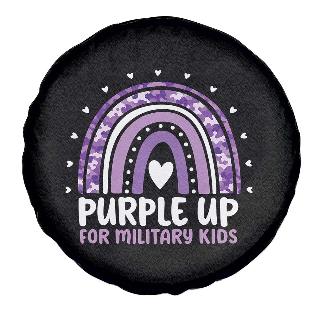 Purple Up For Military Kids Spare Tire Cover Month Of Military Child Army Rainbow TS10 Print Your Wear