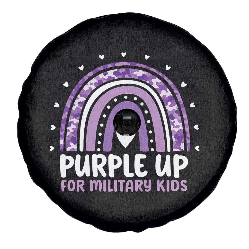 Purple Up For Military Kids Spare Tire Cover Month Of Military Child Army Rainbow TS10 Print Your Wear