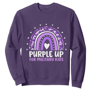 Purple Up For Military Kids Sweatshirt Month Of Military Child Army Rainbow TS10 Purple Print Your Wear