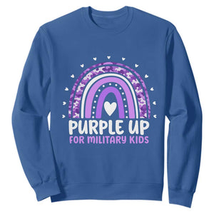 Purple Up For Military Kids Sweatshirt Month Of Military Child Army Rainbow TS10 Royal Blue Print Your Wear