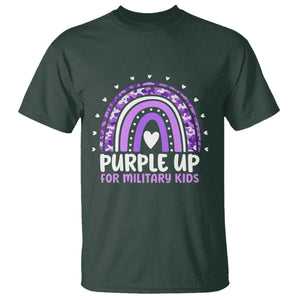 Purple Up For Military Kids T Shirt Month Of Military Child Army Rainbow TS10 Dark Forest Green Print Your Wear