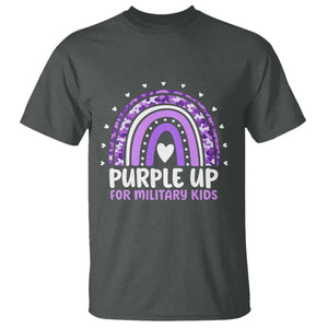 Purple Up For Military Kids T Shirt Month Of Military Child Army Rainbow TS10 Dark Heather Print Your Wear